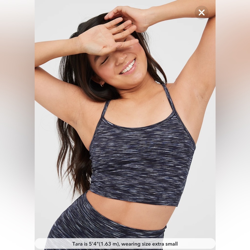 Aerie Heathered Navy Sports Bra